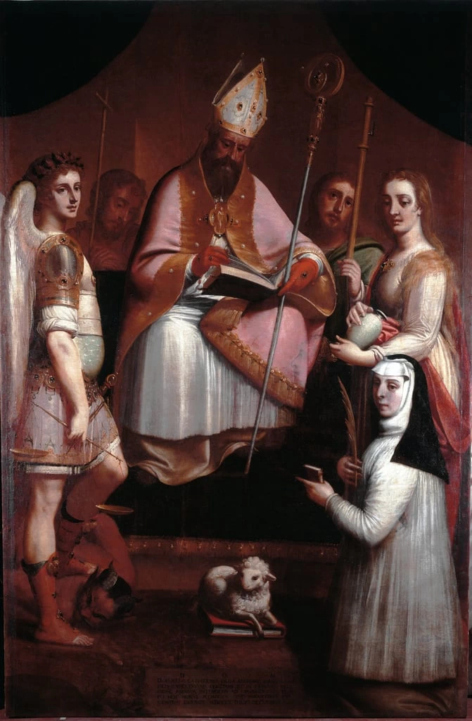 Sant'Agostino d'Ippona con santi - Chiesa di San Bartolomeo in Vallecalda, Genova